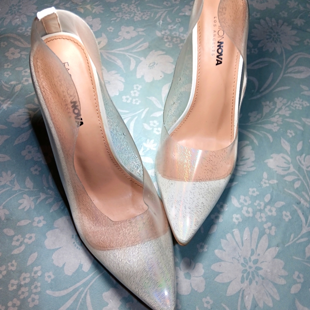 Fashion Nova Iridescent White Women's Shoes